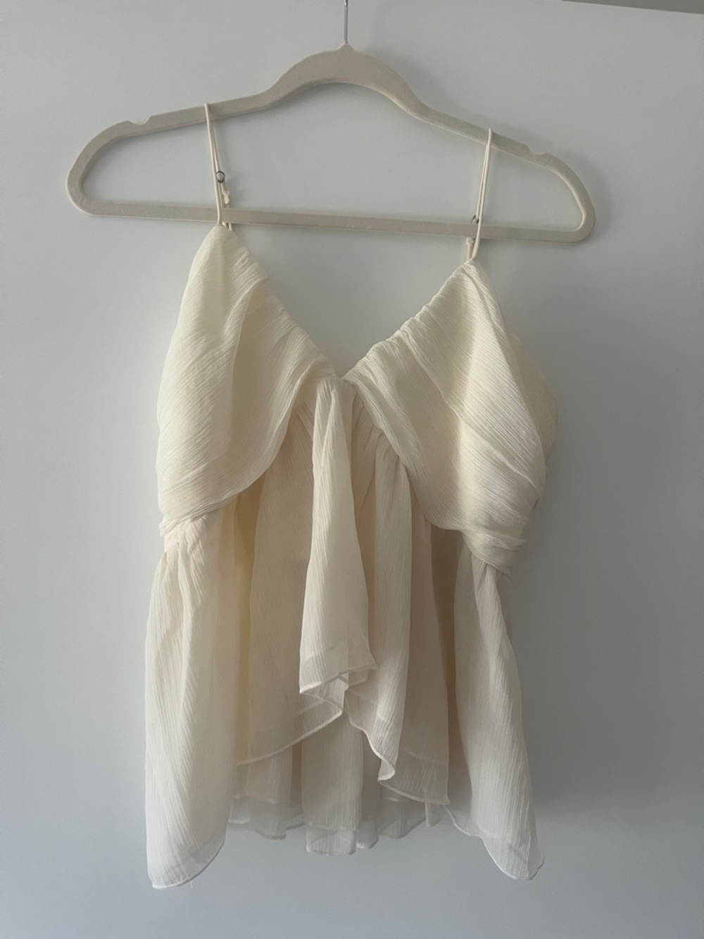 Abercrombie & Fitch Cream Flowing Ruffle Cami